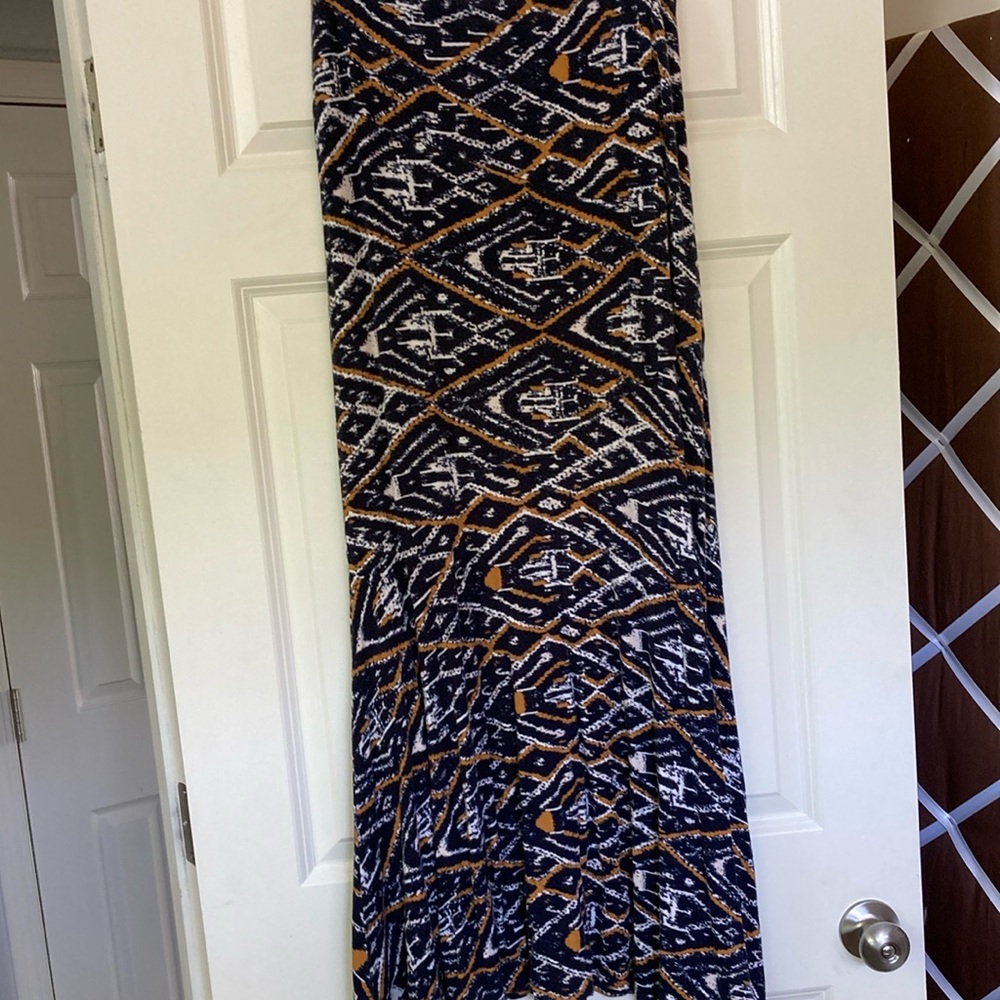 Karen Kane Blue and White Maxi Pencil Skirt